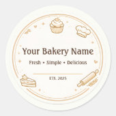 Custom Bakery Logo Sticker - Baking Icon Design (Voorkant)