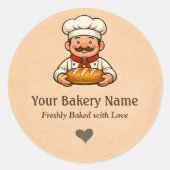 Custom Bakery logo Sticker - Chef Bread Logo (Voorkant)