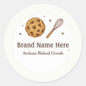 Custom Bakery logo Sticker - Cookie & Whisk deisgn (Voorkant)