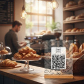 Custom Bakery Pattern QR Code Table Sign Acryl Bord