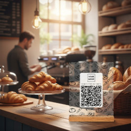 Custom Bakery Pattern QR Code Table Sign Acryl Bord