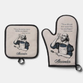 Custom Baking Recepten Chef Elegant Ovenwant & Pannenlap Set (Voorkant)