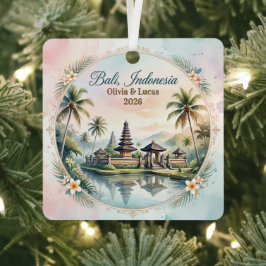 Custom Bali Indonesia Honeymoon Keepsake Metalen Ornament