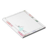 Custom Ballerina Jadeyn | Waterverf Roos grens Notitieblok (Schuin)