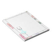 Custom Ballerina Kennidie | Waterverf Roos grens Notitieblok (Schuin)