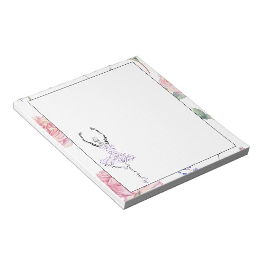 Custom Ballerina Maya | Waterverf Roos grens Notitieblok (Schuin)