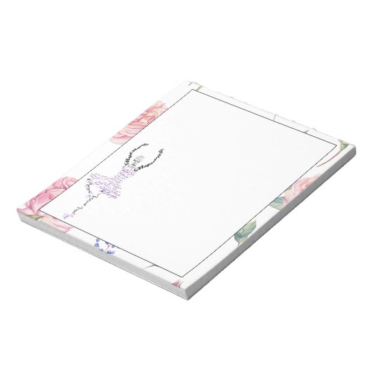 Custom Ballerina Maya | Waterverf Roos grens Notitieblok (Linkerzijde)