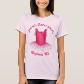 Custom Ballet Studio Pink Tutu Dance Center Team T-shirt (Voorkant)