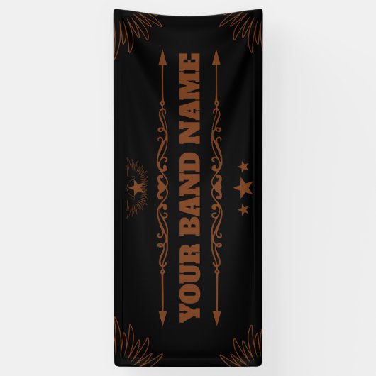 Custom Band Merch Country Westerne Music Rock Gig Spandoek (Verticaal)