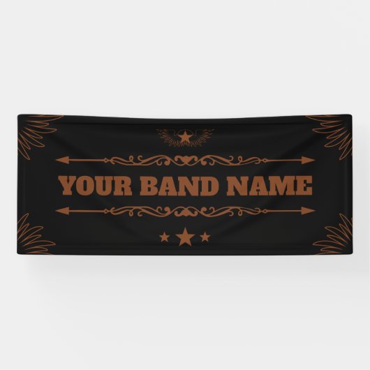 Custom Band Merch Country Westerne Music Rock Gig Spandoek (Horizontaal)
