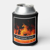 Custom Band Merch Flames Rock en Roll Metal Music Blikjeskoeler (Blikje Voorkant)