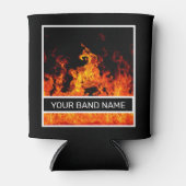 Custom Band Merch Flames Rock en Roll Metal Music Blikjeskoeler (Voorkant)