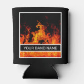 Custom Band Merch Flames Rock en Roll Metal Music Blikjeskoeler (Achterkant)