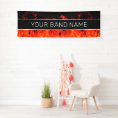 Custom Band Merch Flames Rock & Roll Gig Show Spandoek (Insitu)