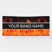 Custom Band Merch Flames Rock & Roll Music Gig Spandoek (Horizontaal)
