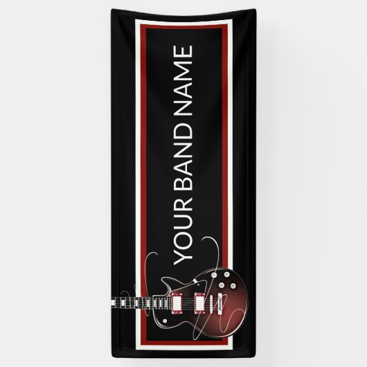 Custom Band Merch Guitar Rock Music Concert Gig Spandoek (Verticaal)