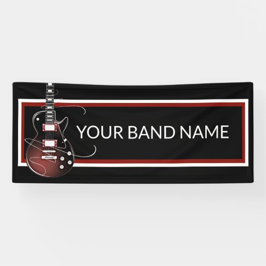 Custom Band Merch Guitar Rock Music Concert Gig Spandoek (Horizontaal)