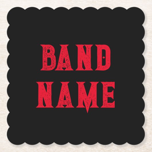 Custom Band Merch Kartonnen Onderzetters (Voorkant)