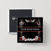 Custom Band Merch Pin Rockabilly Rock Roll Button (Voorkant /achterkant)