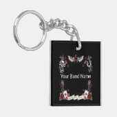 Custom Band Merch Rockabilly Rock & Roll Music Key Sleutelhanger (Voorkant Links)
