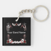 Custom Band Merch Rockabilly Rock & Roll Music Key Sleutelhanger (Achterkant)