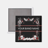 Custom Band Merch Rockabilly Rock & Roll Music Magneet (Voorkant / Achterkant)