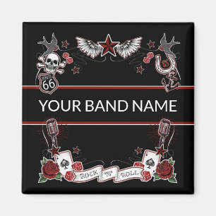 Custom Band Merch Rockabilly Rock & Roll Music Magneet