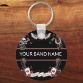 Custom Band Merch Rockabilly Rock & Roll Music Sleutelhanger (Voorkant)