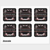 Custom Band Merch Rockabilly Tattoo Rock Music Vierkante Sticker (Vel)