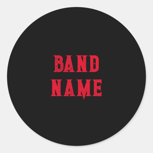 Custom Band Merch Ronde Sticker (Voorkant)