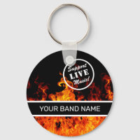 Custom Band Merch Support Live Music Flames Rock