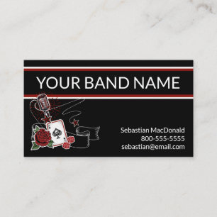 Custom Band Visitekaartje Rockabilly Musician Rock