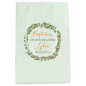 Custom Baptism Olive Wreath Medium Cadeauzakje (Voorkant)