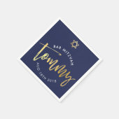 CUSTOM Bar Mitswa lunch voor Tommy marine + goud Servetten (Hoek)