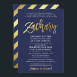 CUSTOM Bar Mitswa moderne marine   goud ZACHARY Kaart<br><div class="desc">door kat massard >>> WWW.SIMPLYSWEETPAPERIE.COM <<< *** OPMERKING - HET GLANZENDE GOUDFOLIE EFFECT IS EEN GEDRUKT AFBEELDING *** - - - - - - - - - - - - - - - - - - - - - - - - - - - - NEEM CONTACT MET ME OP...</div>