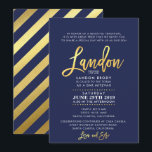 CUSTOM Bar Mitswa Nodig marine blauw   goud LANDON Kaart<br><div class="desc">*** OPMERKING - HET SHINY GOLD FOIL EFFECT IS EEN GEDRUKT AFBEELDING *** - - - - - - - - - - - - - - - - - - - - - - - - - - - - - - - - - - - - - -...</div>