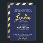 CUSTOM Bar Mitswa Nodig marine blauw   goud LANDON Kaart<br><div class="desc">*** OPMERKING - HET SHINY GOLD FOIL EFFECT IS EEN GEDRUKT AFBEELDING *** - - - - - - - - - - - - - - - - - - - - - - - - - - - - - - - - - - - - - -...</div>