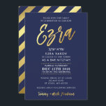 CUSTOM Bar Mitswa Nodig marine   goud EZRA uit Kaart<br><div class="desc">*** OPMERKING - HET SHINY GOLD FOIL EFFECT IS EEN GEDRUKT AFBEELDING *** - - - - - - - - - - - - - - - - - - - - - - - - - - - - - - - - - - - - - -...</div>