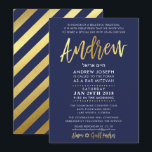 CUSTOM Bar Mitswa Uitnodigen voor Andrew Navy   go Kaart<br><div class="desc">*** OPMERKING - HET SHINY GOLD FOIL EFFECT IS EEN GEDRUKT AFBEELDING *** - - - - - - - - - - - - - - - - - - - - - - - - - - - - - - - - - - - - - -...</div>