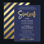 CUSTOM Bar Mitswa Uitnodigen voor Simon marine   g Kaart<br><div class="desc">*** OPMERKING - HET SHINY GOLD FOIL EFFECT IS EEN GEDRUKT AFBEELDING *** - - - - - - - - - - - - - - - - - - - - - - - - - - - - - - - - - - - - - -...</div>