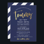 CUSTOM Bar Mitswa Uitnodigen voor Tommy Navy   gou Kaart<br><div class="desc">*** OPMERKING - HET GLANZENDE GOUDEN FOLIE EFFECT IS EEN BEDRUKT AFBEELDING *** - - - - - - - - - - - - - - - - - - - - - - - - - - - - - - - NEEM CONTACT MET MIJ OP voor aangepaste...</div>
