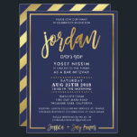 CUSTOM Bar Mitswa Uitnodiging voor Jordaanse marin<br><div class="desc">door kat massard >>> www.simplysweetPAPERIE.com <<<< *** OPMERKING - HET GLANZENDE GOUDFOLIE EFFECT IS EEN GEDRUKT AFBEELDING folie *** - - - - - - - - - - - - - - - - - - - - - - - - - - - - - - - -...</div>