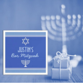 Custom Bar Mitvah party napkins Servet