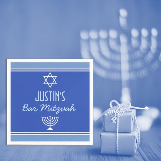 Custom Bar Mitvah party napkins Servet