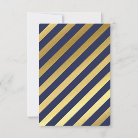 CUSTOM Bar Mitzvah feest Tommy marine + goud Kaart (Achterkant)