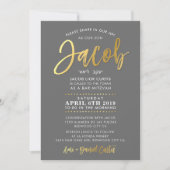 CUSTOM Bar Mitzvah gouden script naam JACOB Kaart (Voorkant)