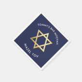 CUSTOM Bar Mitzvah mazel tov ster marine + goud Servetten (Hoek)