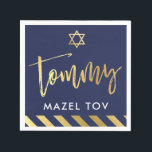 CUSTOM Bar Mitzvah mazel tov voor Tommy marine   g Servetten<br><div class="desc">door kat massard >> WWW.SIMPLYSWEETPAPERIE.COM <<<<</div>