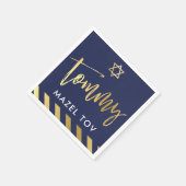 CUSTOM Bar Mitzvah mazel tov voor Tommy marine + g Servetten (Hoek)