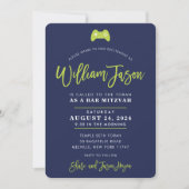 CUSTOM Bar Mitzvah modern controllermarine limoen Kaart (Voorkant)